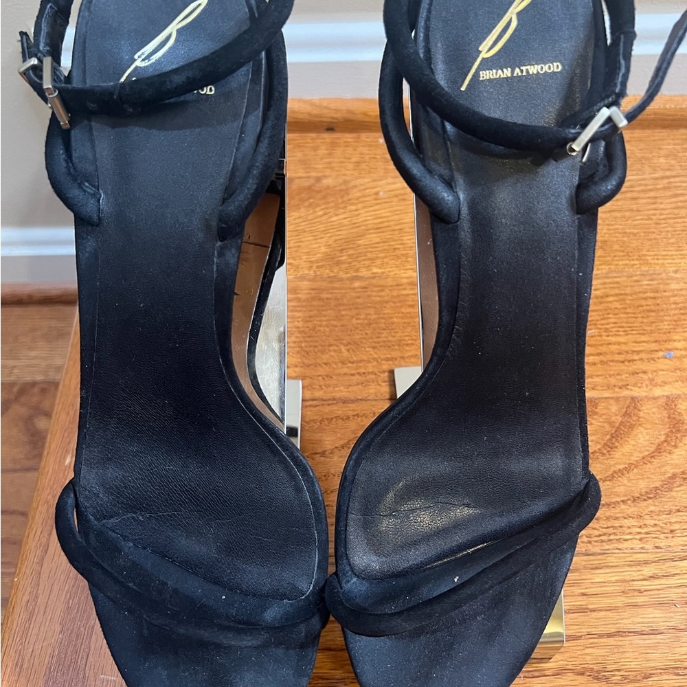 Brian Atwood Black Strappy Heels